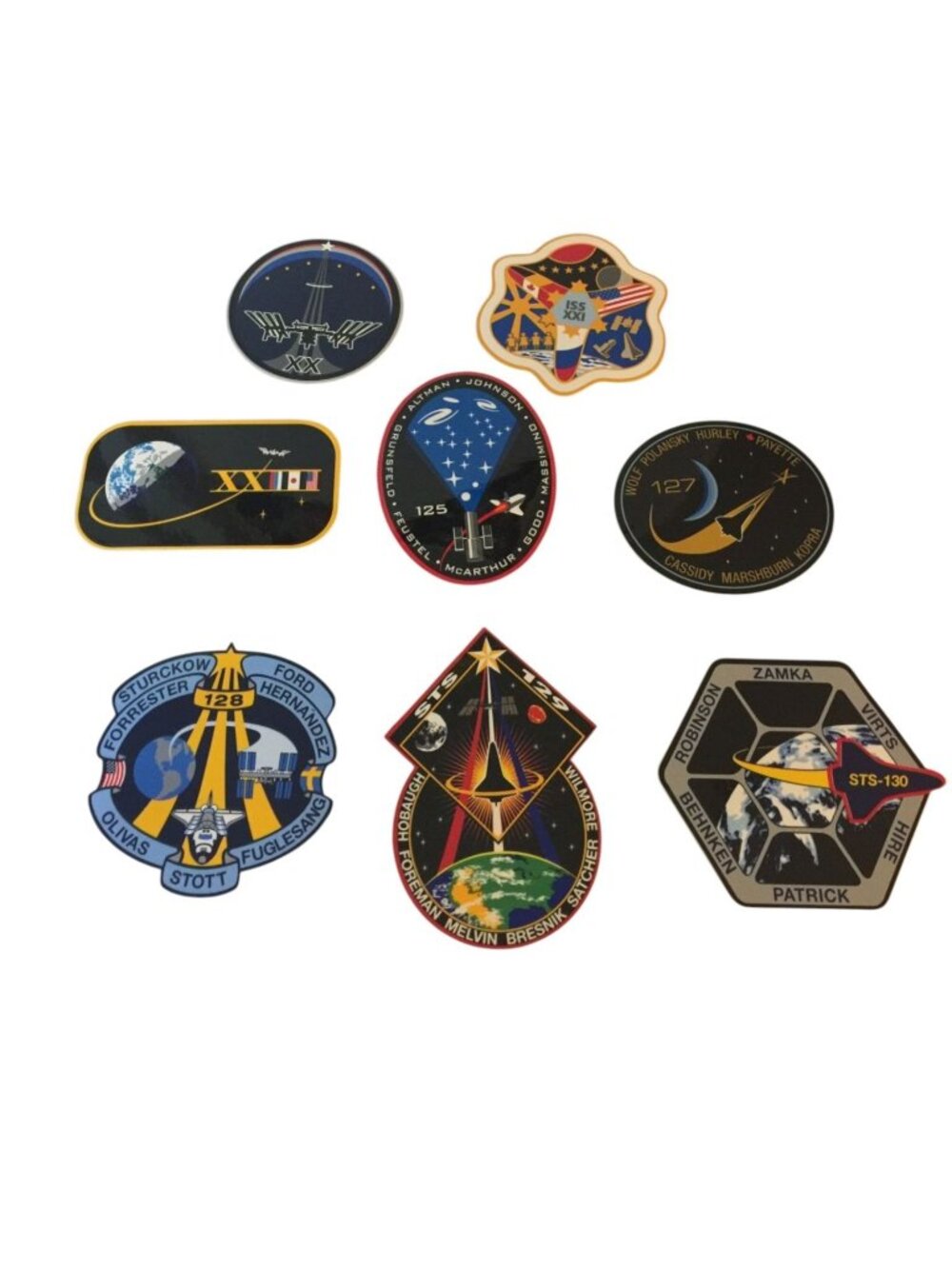 NASA Space Flight Awareness Expedition Patch Stickers Set of 8